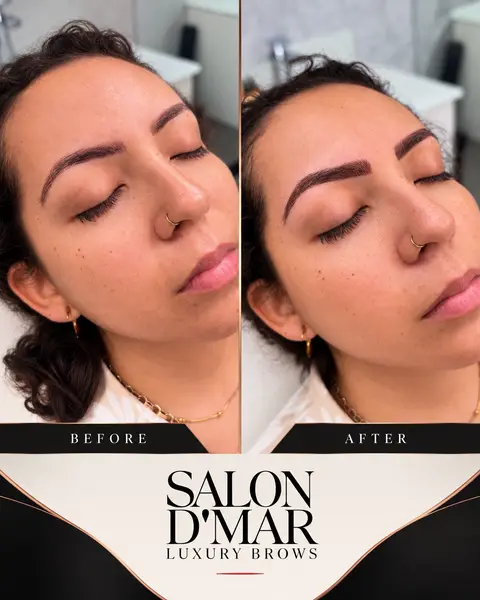 Before and after: brows shaped at Salon D'Mar Luxury Brows